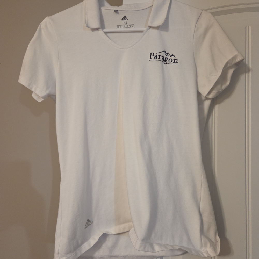 adidas Kids White Polo with Embroidered Logo